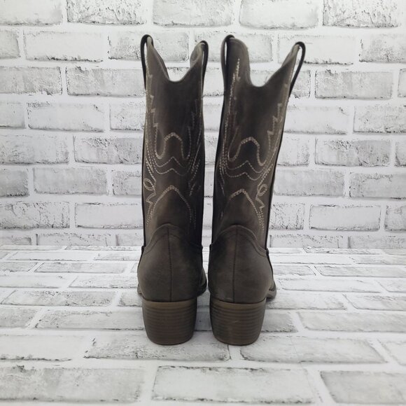 NWOB Xappeal Twain Cowgirl Western Boots Brown Faux Leather Women's 7.5 - Picture 5 of 8